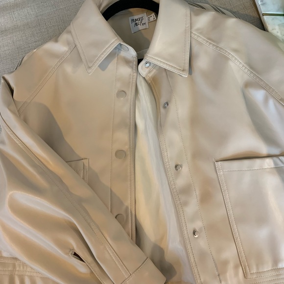 Princess Polly Beige Leather Jacket - Picture 5 of 5
